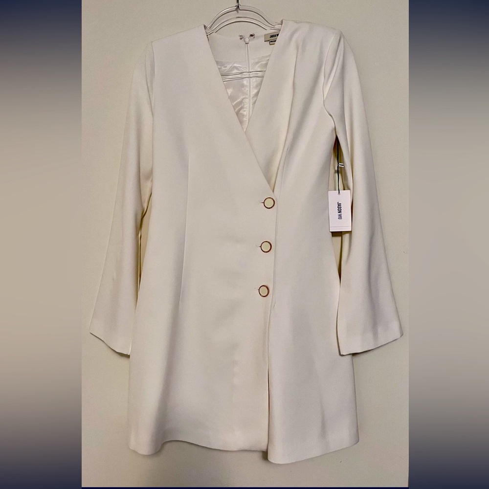 JASON WU  White Cream Blazer Mini Dress Size S